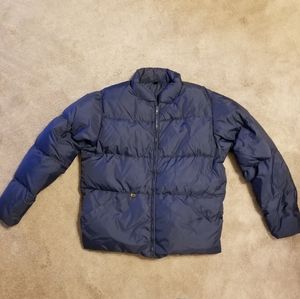 Vintage Woolrich Mens Puffer Coat Jacket Goose Down Insulated size Large Blue